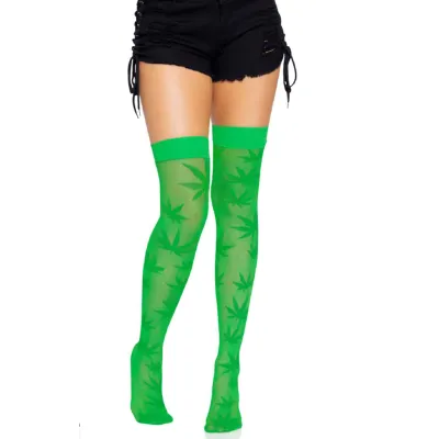 420 Net Thigh Highs One Size Green
