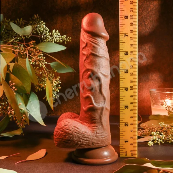 Evolved Realistic Dildo 8'' Dark Life-Like Dual Density Dong
