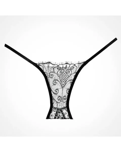 Enchanted Belle Crotchless Panty - Black - One Size