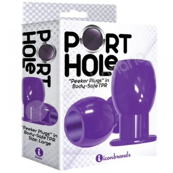 The 9's Port Hole Large Purple Hollow Butt Plug