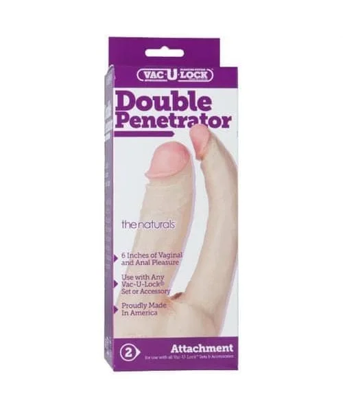 Vac-U-Lock Double Penetrator - White