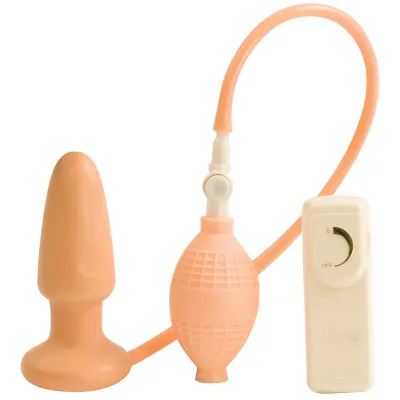 Inflatable Vibrating Flesh Butt Plug 2 x AA