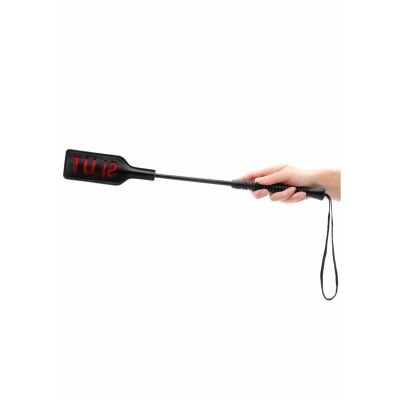 Ouch Crop SLUT Large Black Bondage Crop