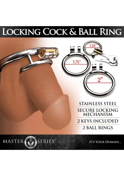 Master Series Stainless Steel Locked Cock & Ball Ring