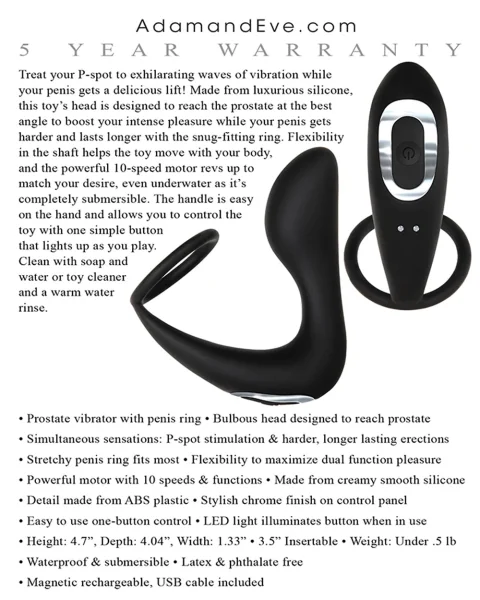 Adam's Rechargeable Prostate Pleaser and C- Ring