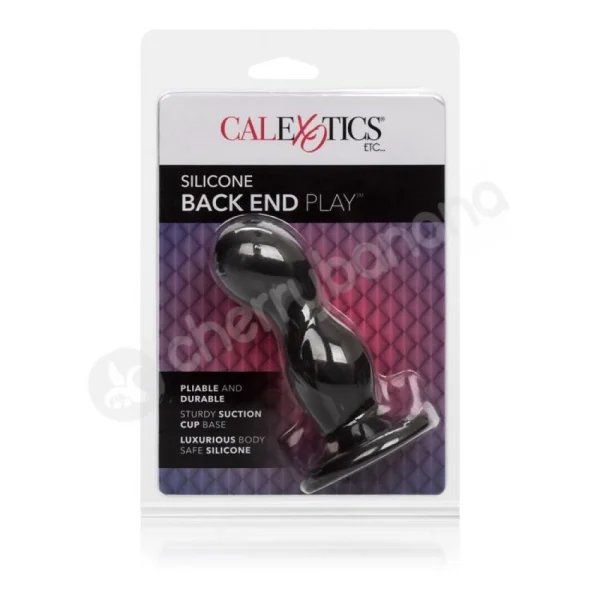Black Silicone Back End Play Butt Plug