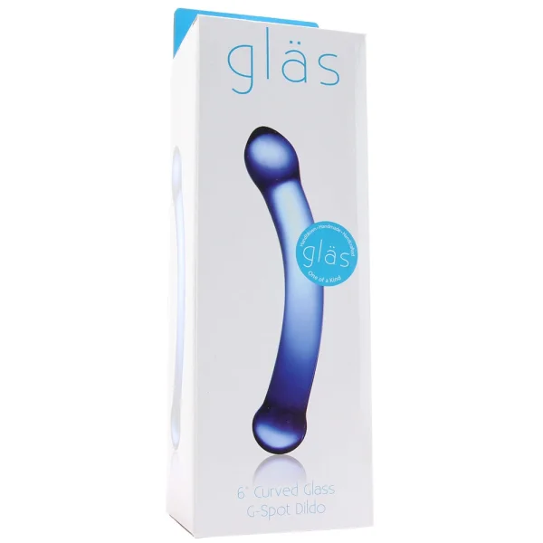 Glas 6 inches Curved Glass G-Spot Dildo Blue