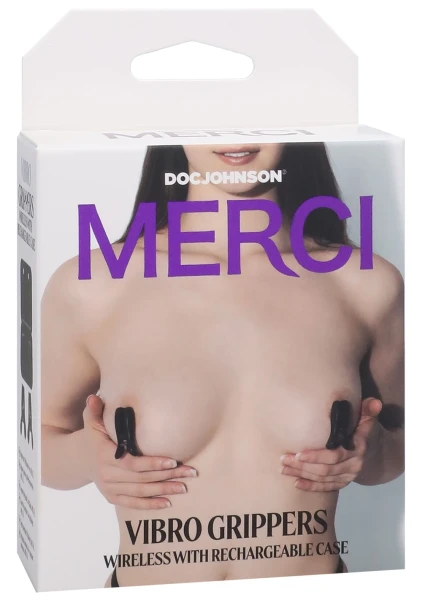 Merci - Vibro Grippers - Wireless Vibrating Nipple Clamps with Rechargeable Case