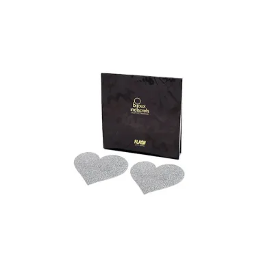 Bijoux Indiscrets Flash Heart Nipple Covers Silver
