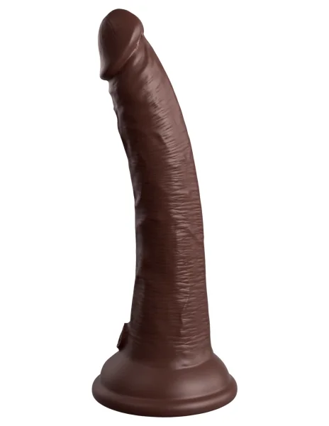 King Cock Elite Vibrating Silicone Dual-density Cock With Remote 7 In. Brown