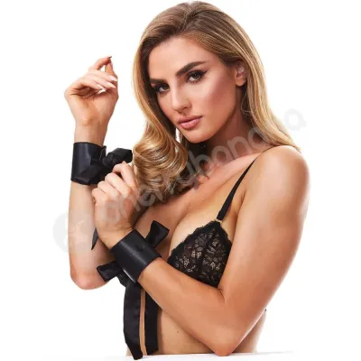 Secret Kisses Wild Tamer Restraints Faux Leather Black Cuffs