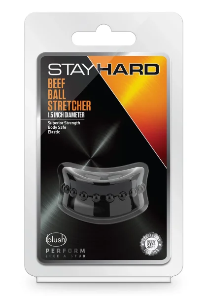 Stay Hard - Beef Ball Stretcher Snug X Long - 1 Inch Diameter - Black