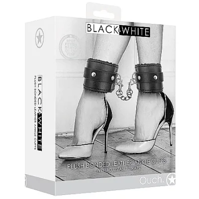 Plush Bonded Leather Ankle Cuffs