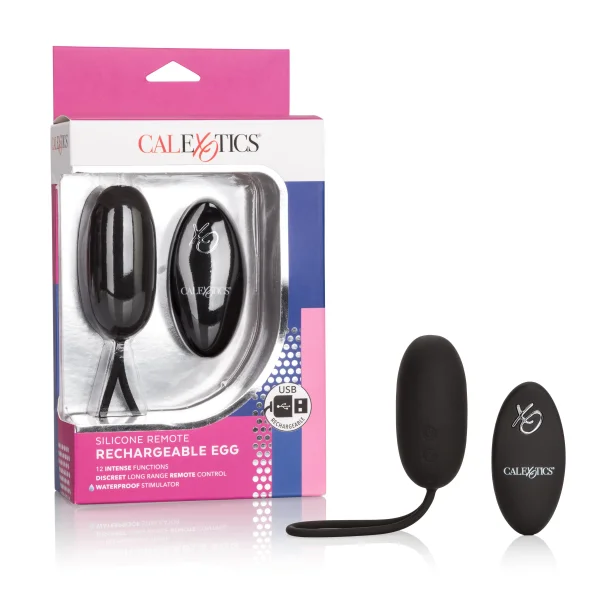 Silicone Remote Rechargeable Egg (Black)