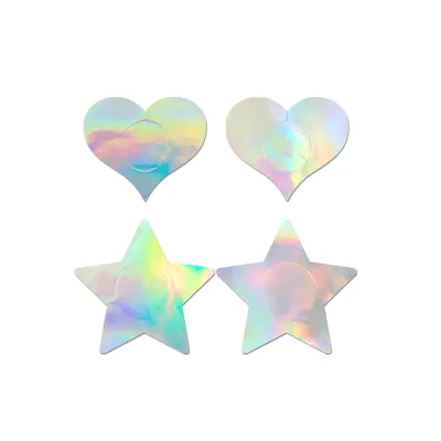 Fashion Pasties Set Holographic Star and Heart