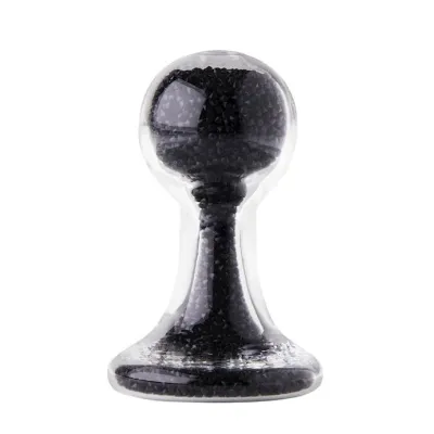 Lucent Crystalline Glass Butt Plug Black 3 2 Inch
