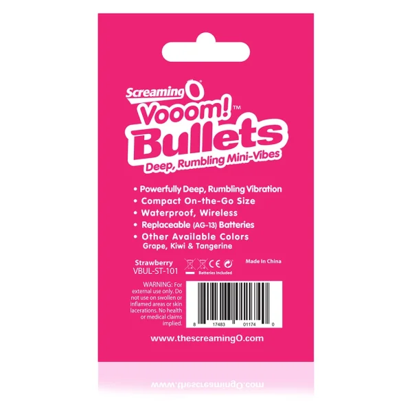 Vooom Bullets Mini-Vibes - Each - Strawberry