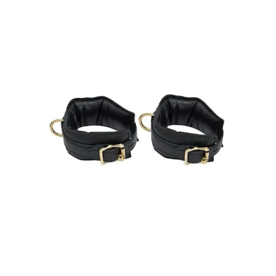 Bound X Padded Calfskin Cuffs And Collar Set