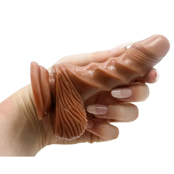 Brown Rippled Suction Cup G-Spot Dildo