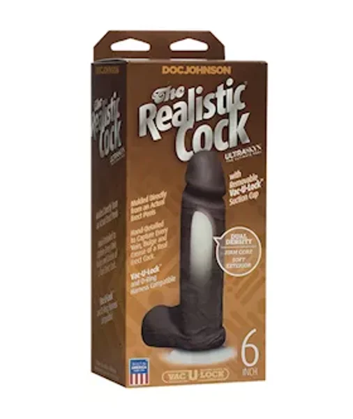 The Realistic Ur3 6 Inch Suction Cup Dildo - Black - 6 Inch — image 6 of 6