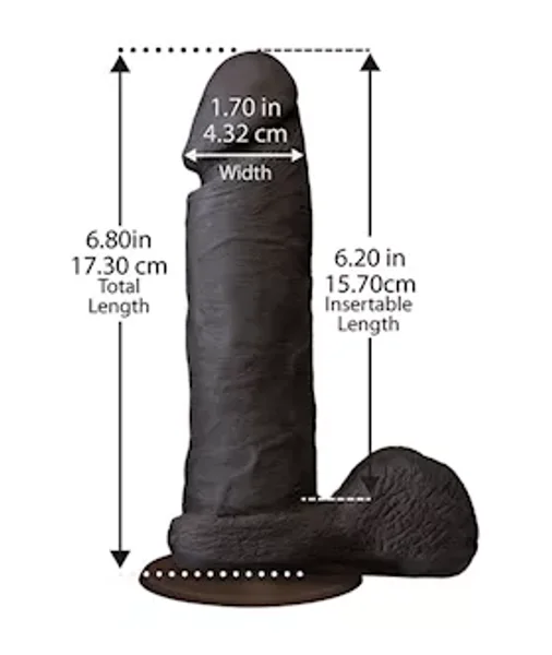 The Realistic Ur3 6 Inch Suction Cup Dildo - Black - 6 Inch — image 5 of 6