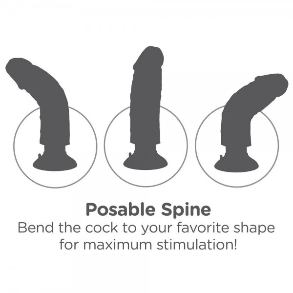 Pipedream KingCock 8" Vibrating Dildo with Balls - Nude
