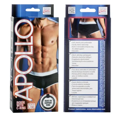 California Exotic Apollo Boxer with C Ring L XL Black