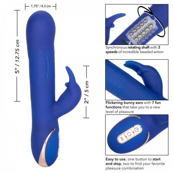California Exotic 9" Silicone Rotating Beaded Jack Rabbit Vibrator