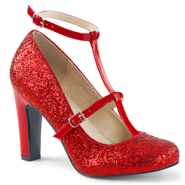 4 inches Heel, 1 1/2 inches PF Round Toe Pump W/ Glitters — image 5 of 20