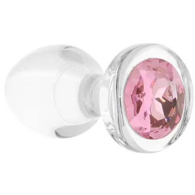 Booty Sparks Pink Gem Glass Anal Plug