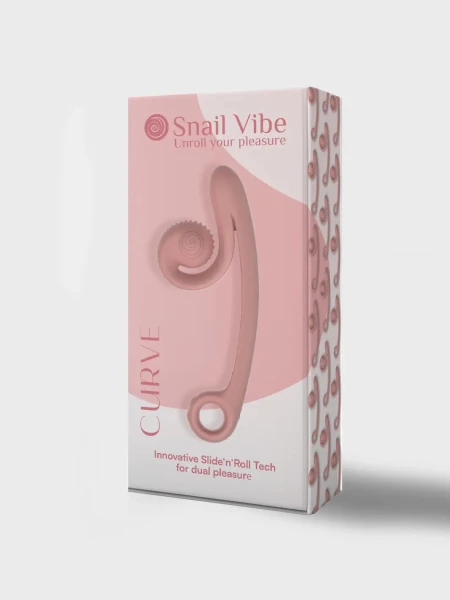 Snail Vibe Curve Silicone Rechargeable Waterproof Dual Stimulation Vibrator - Purple