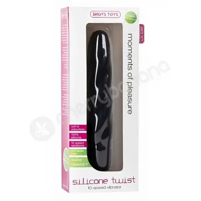 Shots Toys Black Silicone Twist Vibrator