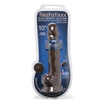 Curve Novelties Fleshstixxx 10 Dildo W balls Chocolate