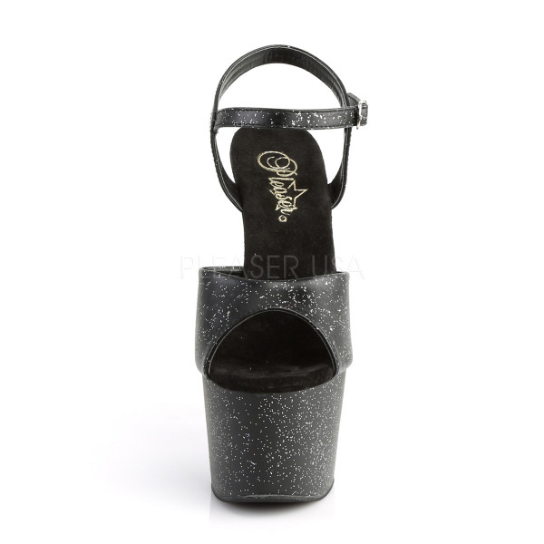 7 inches Heel, 2 3/4 inches PF Ankle Strap Sandal W/Mini Glitters — image 6 of 25