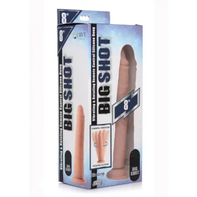 Vibrating And Rotating Remote Control Silicone Dildo 8 Inch
