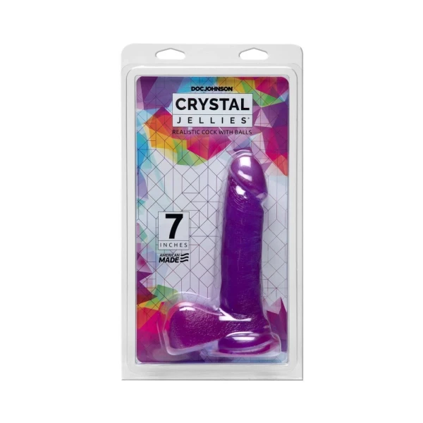 Crystal Jellies 7in Realistic Cock W/balls