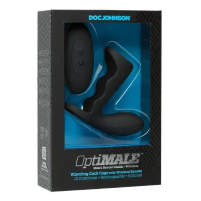 Optimale Vibe Cock Cage W Remote Black