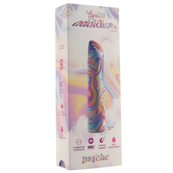 Limited Addiction Psyche Rechargeable Waterproof Power Vibe By Blush - Rainbow