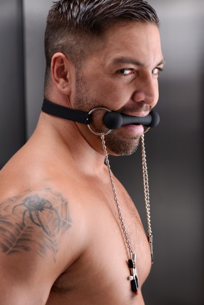 Silicone Mouth Gag + Nipple Clamps