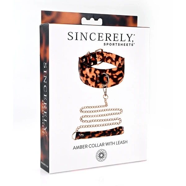 Sincerely Amber Collar & Leash By Sportsheets