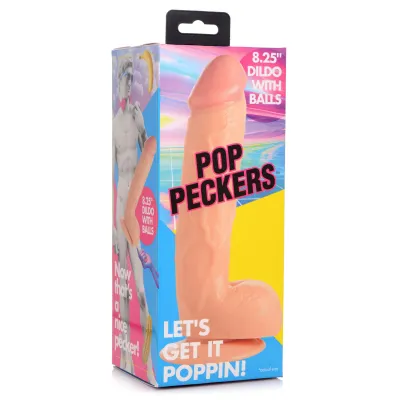 Pop Pecker 8 25 Inch Dildo With Balls Light