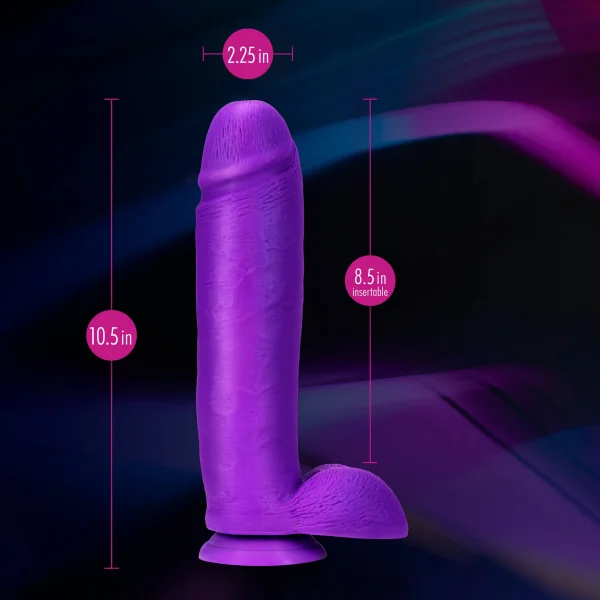 Neo Elite - 10-inch Silicone Dual-density Cock With Balls - Neon Purple