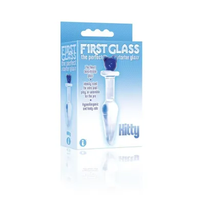 The 9 s First Glass Kitty Love Butt Plug Blue