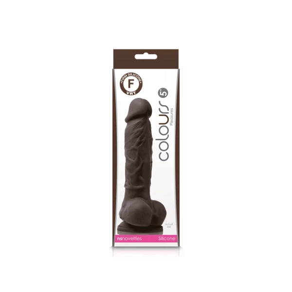 Colours Pleasures 5 Inch Chocolate Silicone Suction Cup Dildo