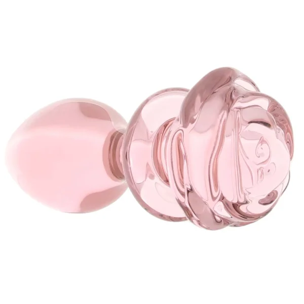 Booty Sparks Pink Rose Glass Anal Plug