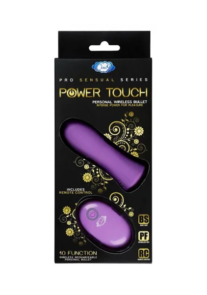 Cloud 9 Power Touch Rechargeable Wireless Bullet Vibrator With Remote Control - Purple
