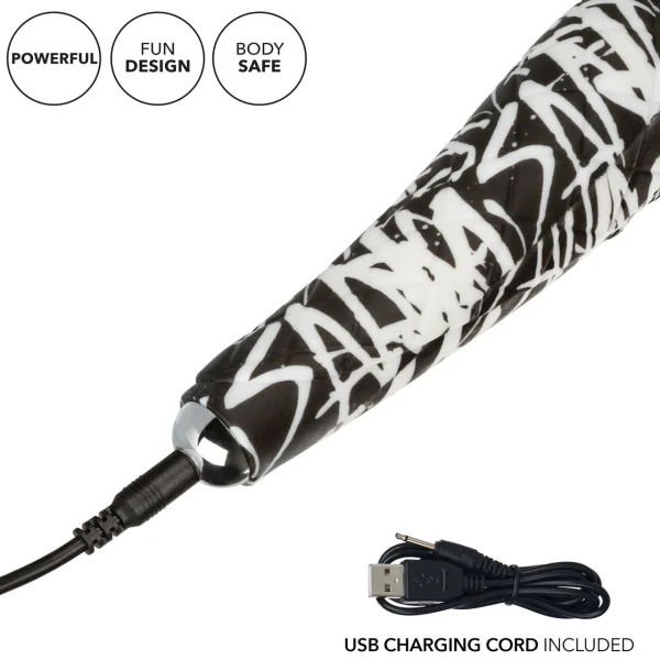 Hype Massager Rechargeable Silicone Wand Style Vibrator By CalExotics