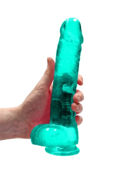 RealRock Crystal Clear - 9.8" Realistic Dildo with Balls & Suction Cup Base