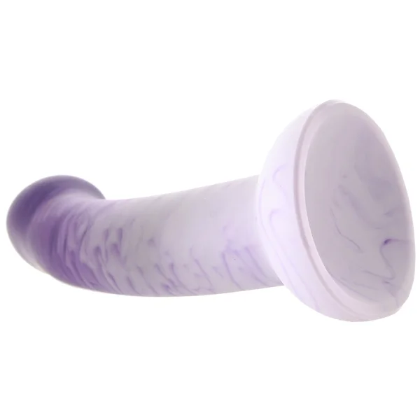 Strap U G-Swirl G-Spot 6.9" Silicone Suction Cup Dildo - Purple & White