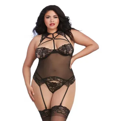 Bustier G String Black O S Queen